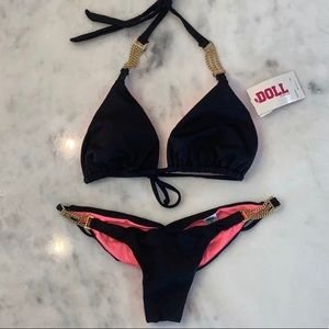 Never worn chynna doll chain black bikini